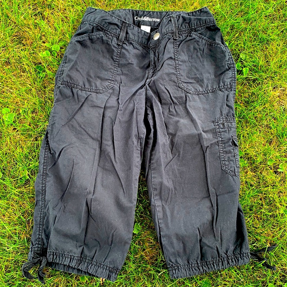 Black Cargo Bermuda shorts by Croft & Barrow. Natural fit.
